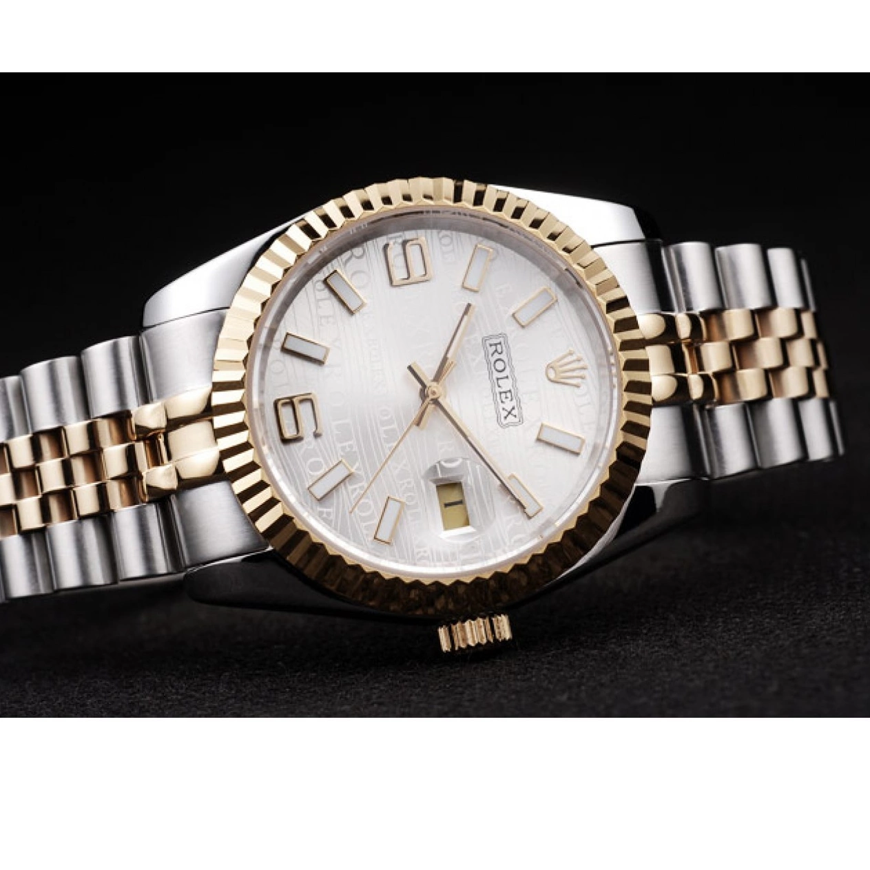 Rolex aaa copy 18k Steel Silver Gold Tone 98084 Stainless DateJust Rolex Two Dial Plated 0523